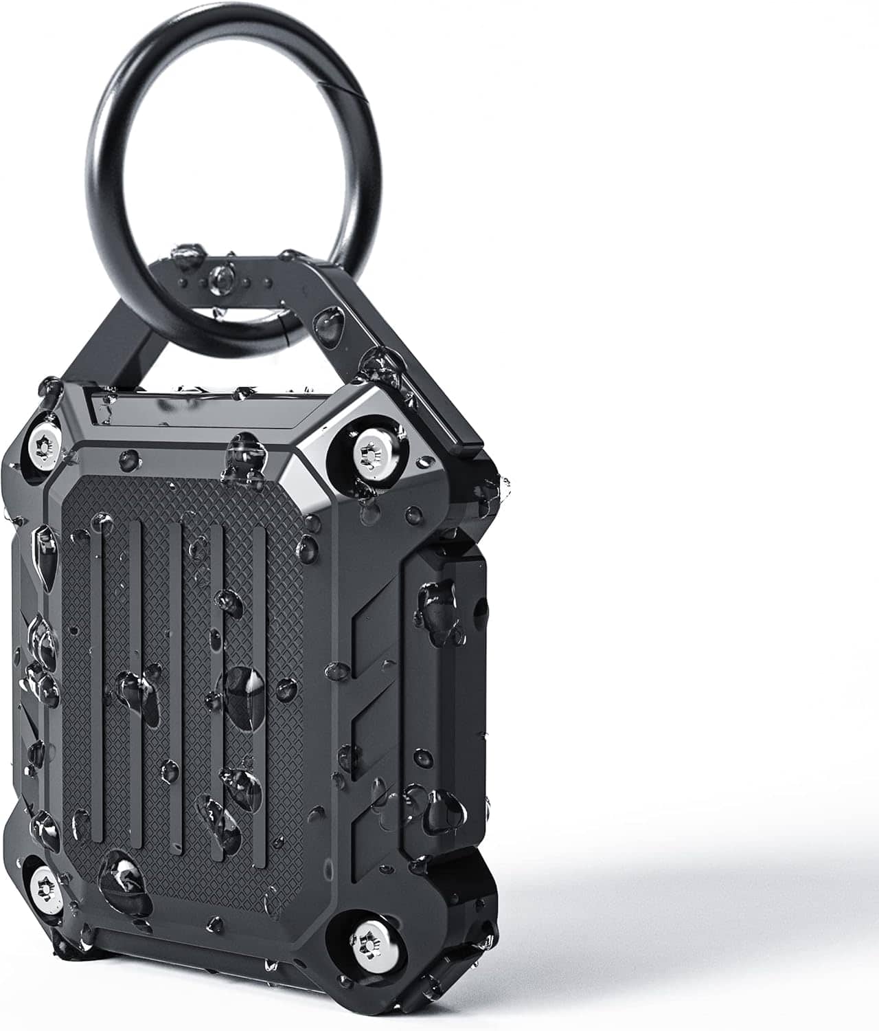 RTMB - Waterproof AirTag Keychain Holder – Full-Cover Screw Case - Black