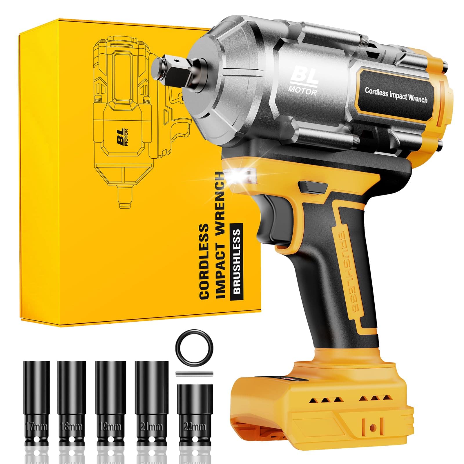 BL MOTOR Cordless Impact Wrench  
BL MOTOR WRENCH CORDLESS IMPACT  
BRUSHLESS  
7mm 8mm 9mm 21mm 22mm