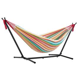 Vivere - Double Cotton Hammock, Comfortable Daybed with Steel Stand, 9' - Salsa