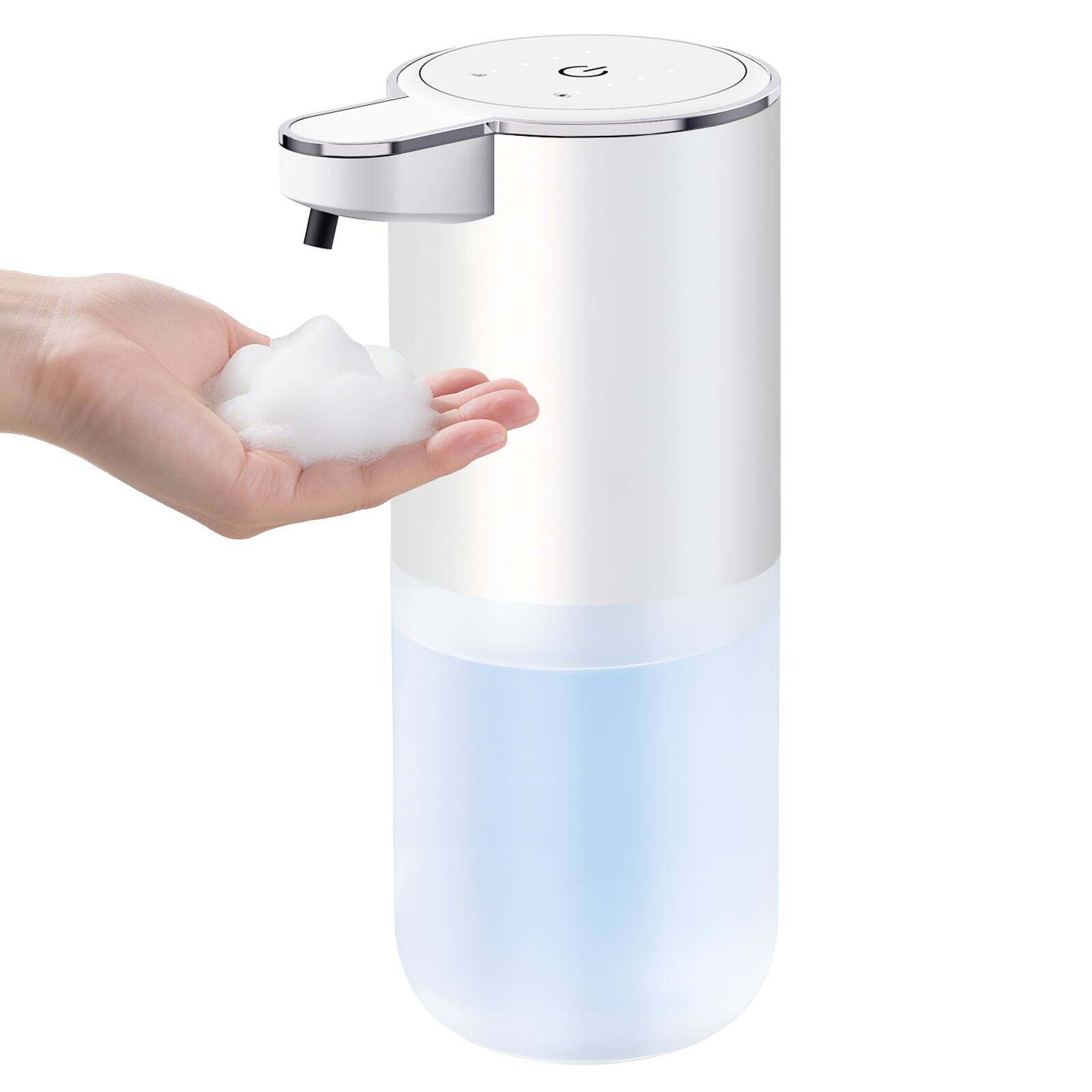 eco4life - Automatic Touchless Soap Dispenser 400ml, Foaming, Rechargeable, LED Indicator, Waterproof, Wall Mount/Countertop