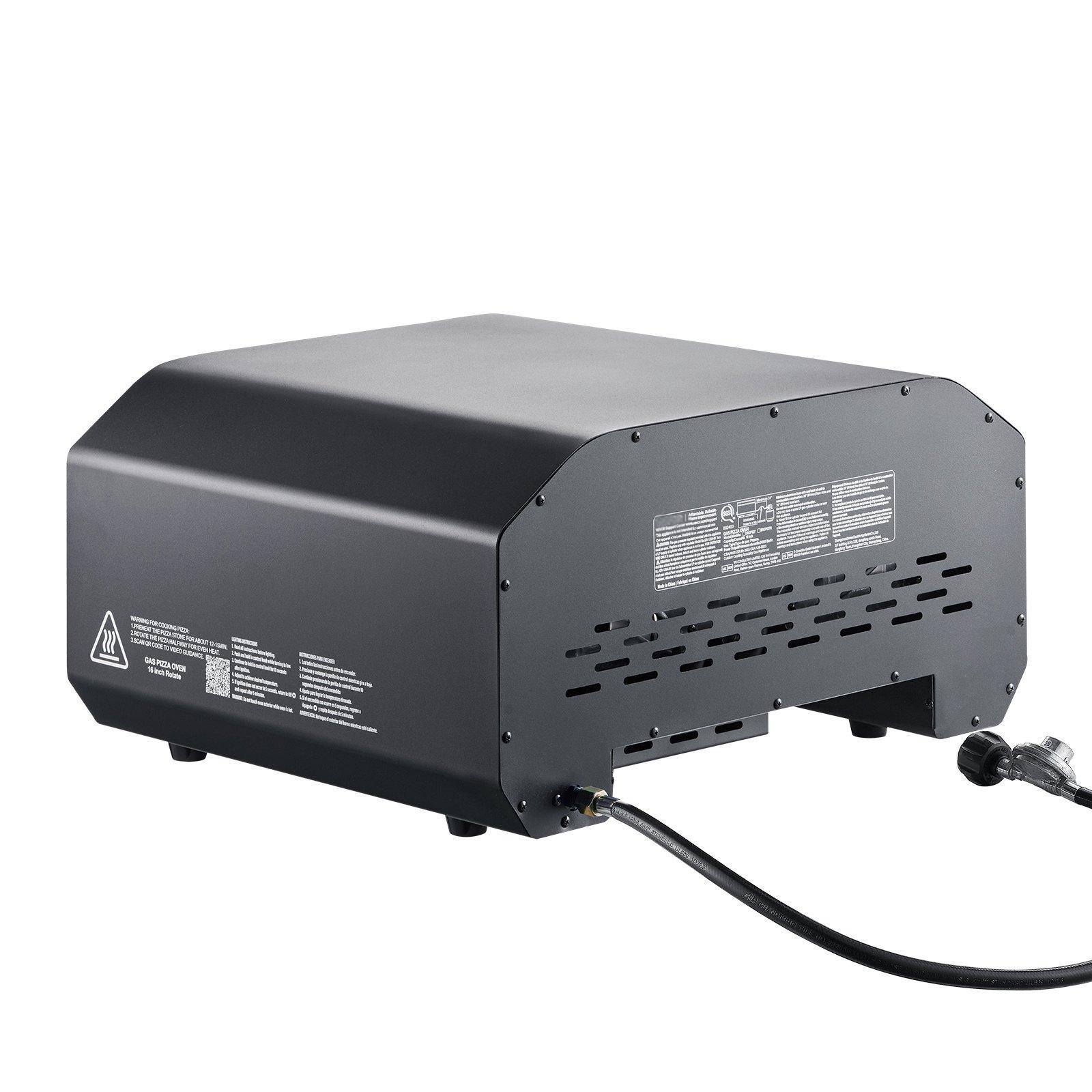 Alt View 10. Glintex - 16in Pizza Oven Outdoor Gas Maker, Electric Rotation, Thick Stone, Carry Bag for Patio - Black.