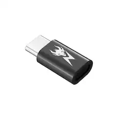 Front. AmpNergy - AmpNergy PassPort Lightning to USB-C Adapter - Black - Black.