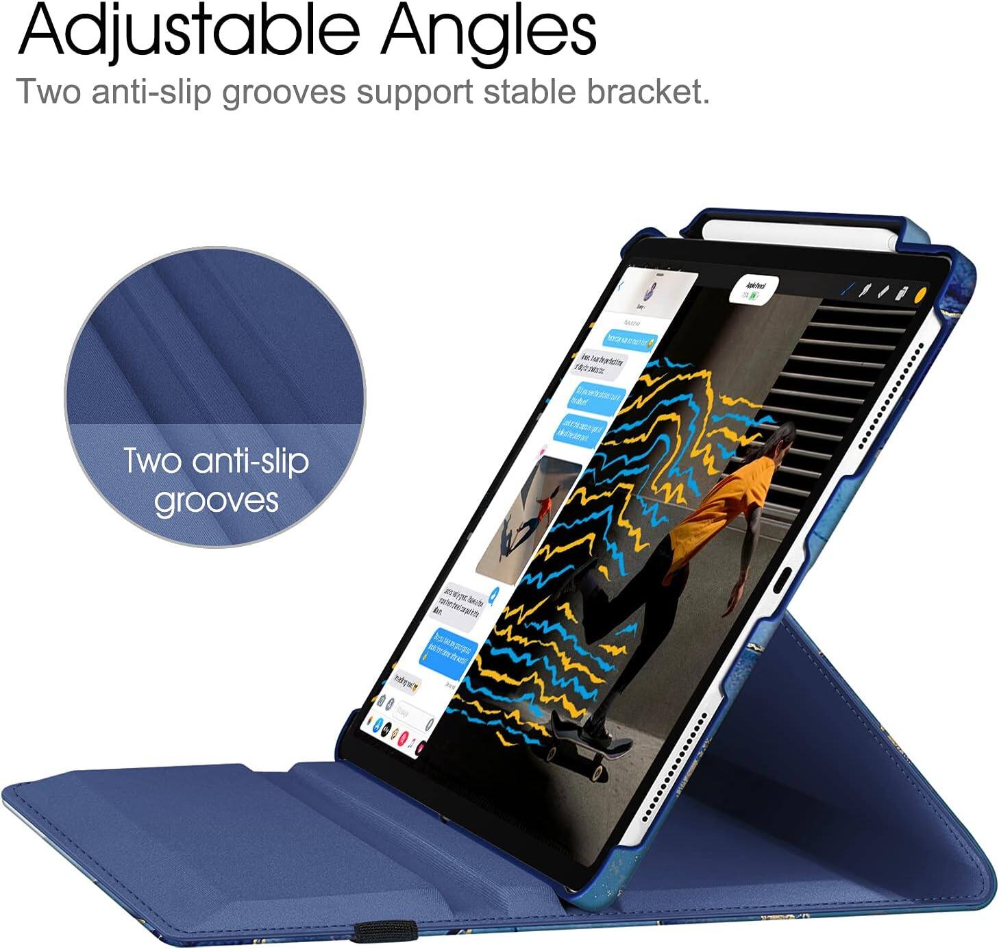 Adjustable Angles  
Two anti-slip grooves support stable bracket.  

JUNIVERY  
AND Instrachin NETRON  

Two anti-slip grooves