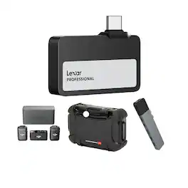 Lexar - 1TB Professional Go USB 3.2 Gen 2 Type-C Portable SSD w/ DJI Mic 2 Bundle