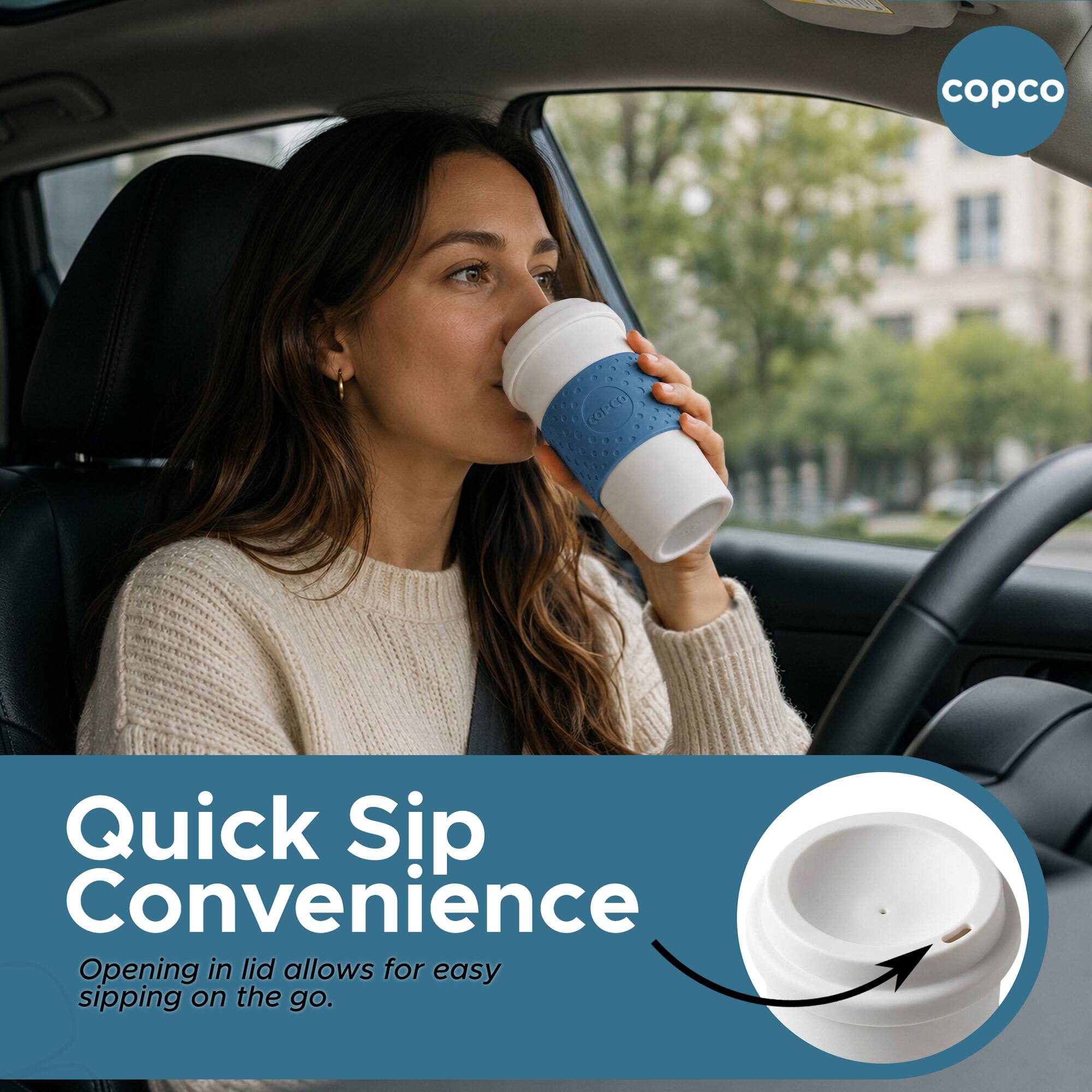copco COPCO Quick Sip Convenience Opening in lid allows for easy sipping on the go.