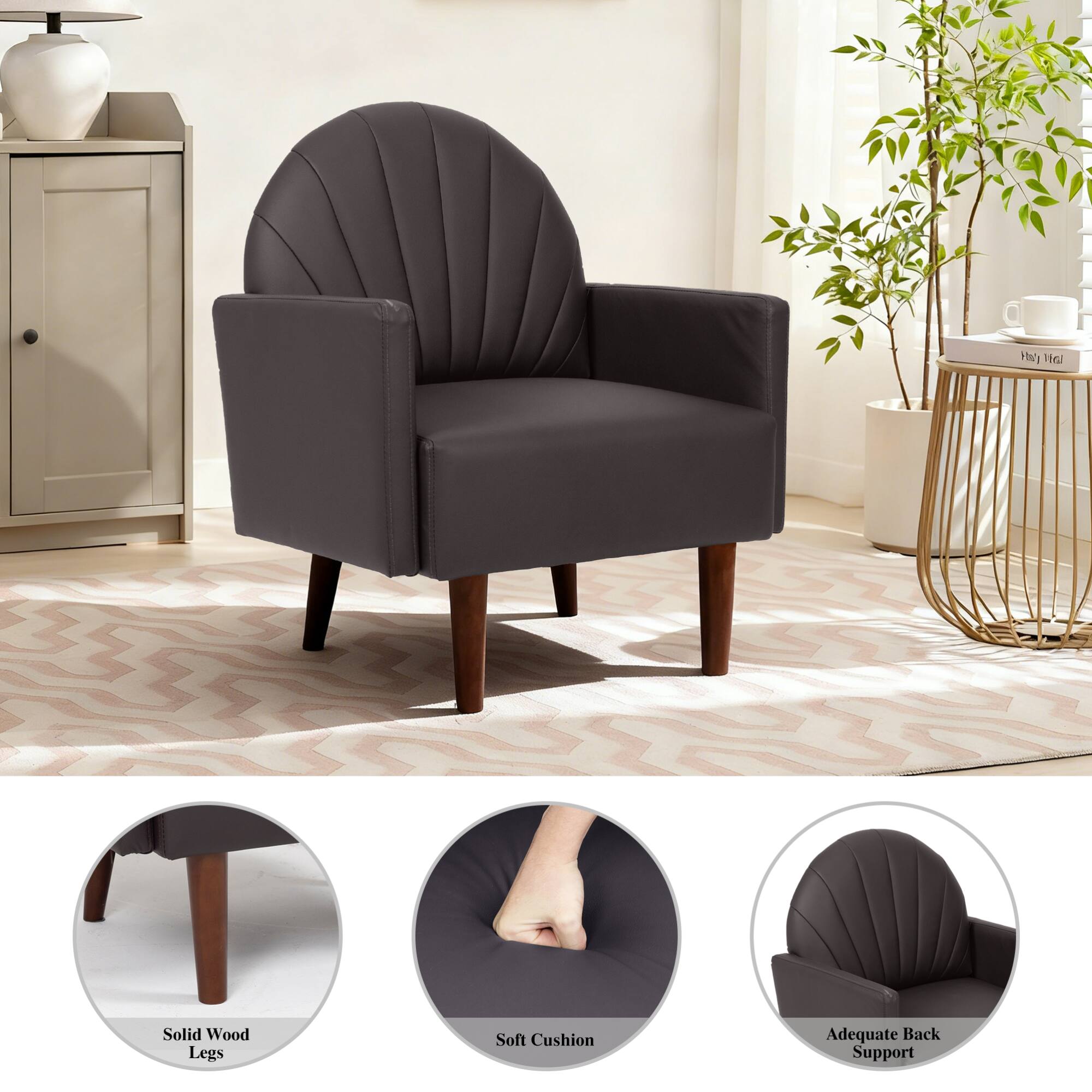 Haly Ha Solid Wood Legs Soft Cushion Adequate Back Support