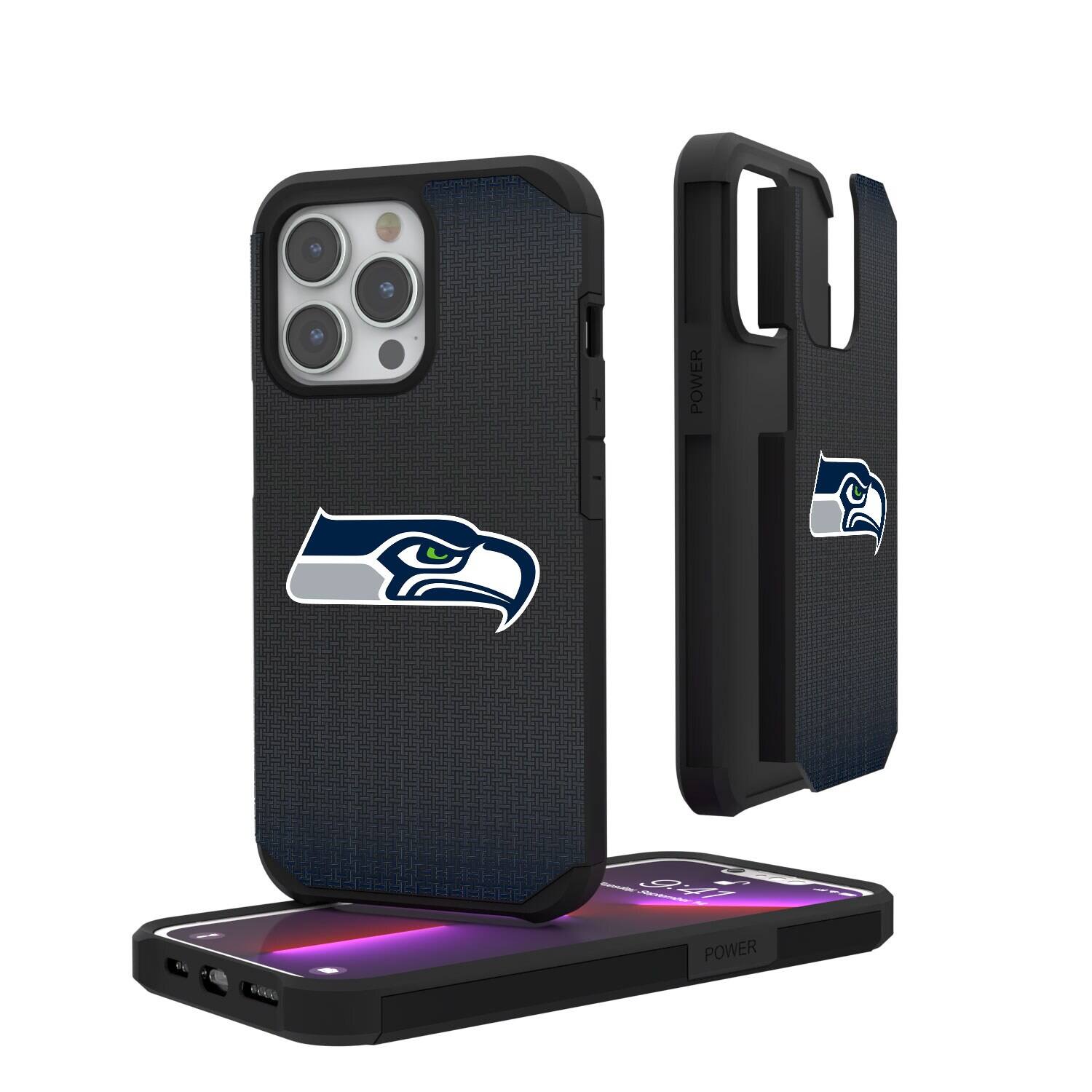 Keyscaper - NFL - Seattle Seahawks Linen Logo iPhone Rugged Case - 15 Pro - Black price history on PriceWatchPro