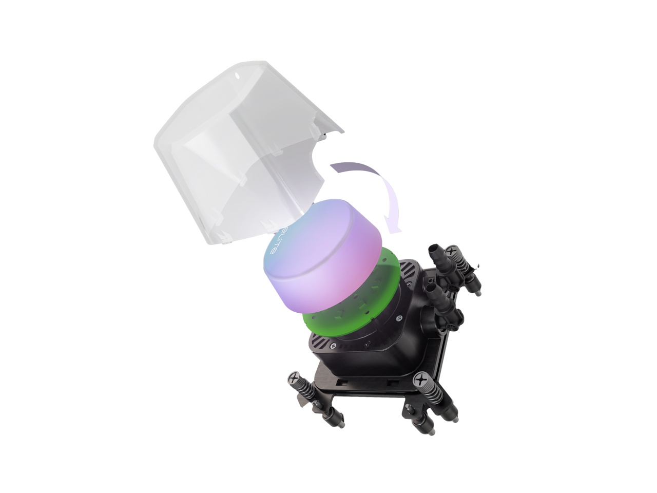 Alt View 3. Cooler Master - COOLER MASTER 360 Elite White AIO, Ceramic Pump, RGB, 360 Rad, PWM Fans (ELW-D36M-A21DA-RW) - White.