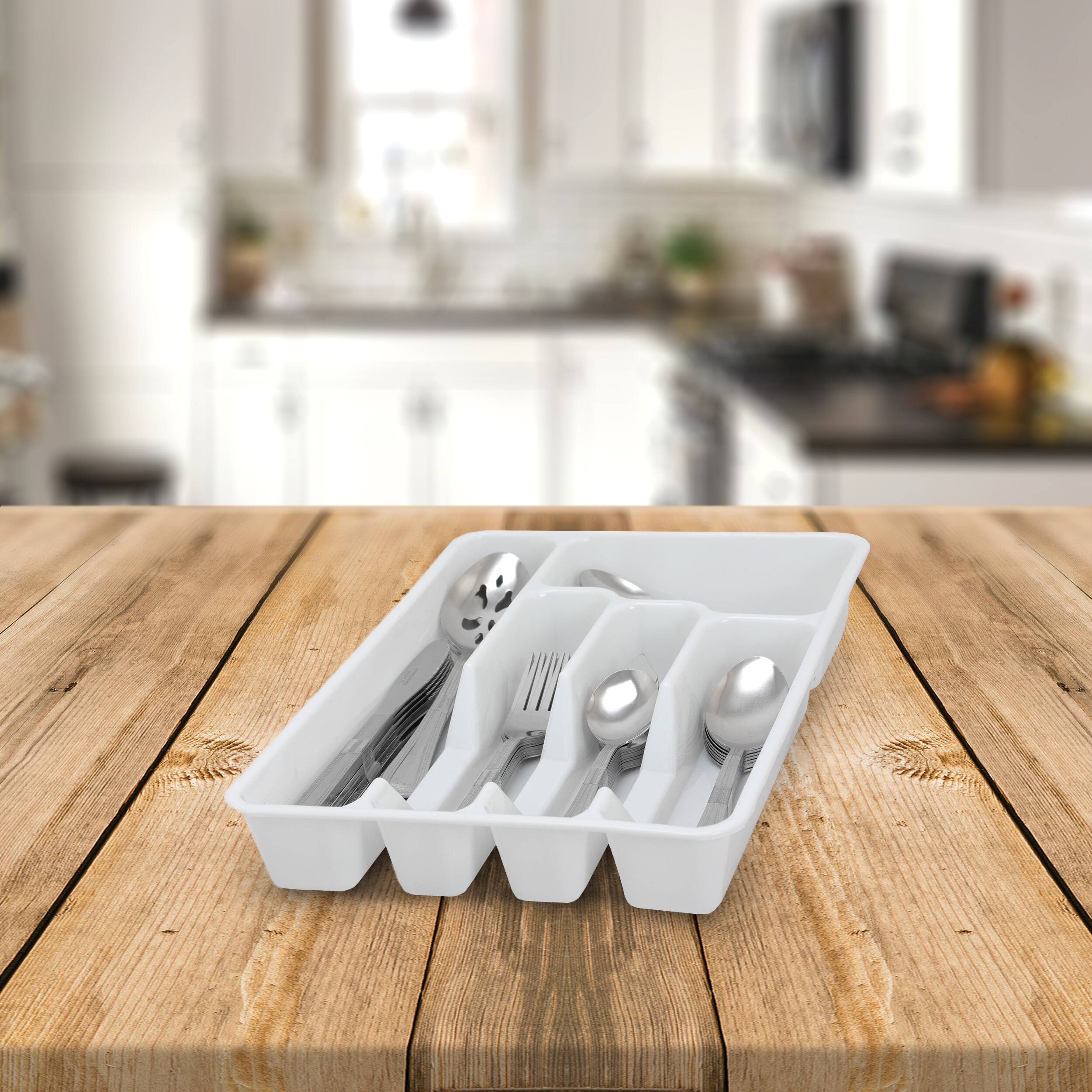 Alt View 4. Gibson - Gibson Home Basic Living Aston 45 Piece Flatware Set with Plastic Tray - Silver.