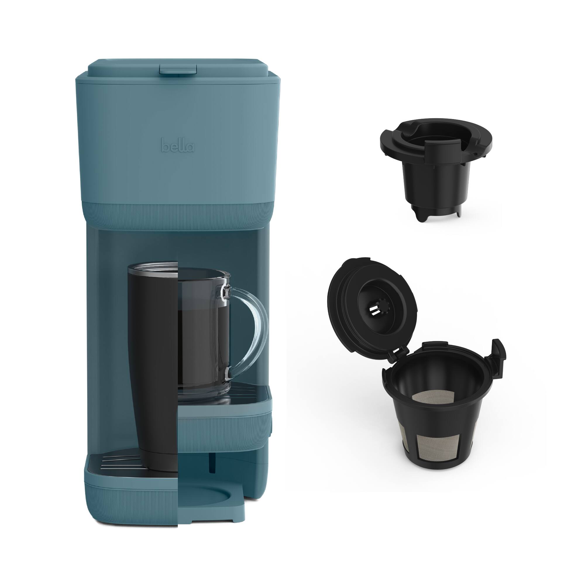 Angle. Bella - Single-Serve Coffee Maker - Surf.