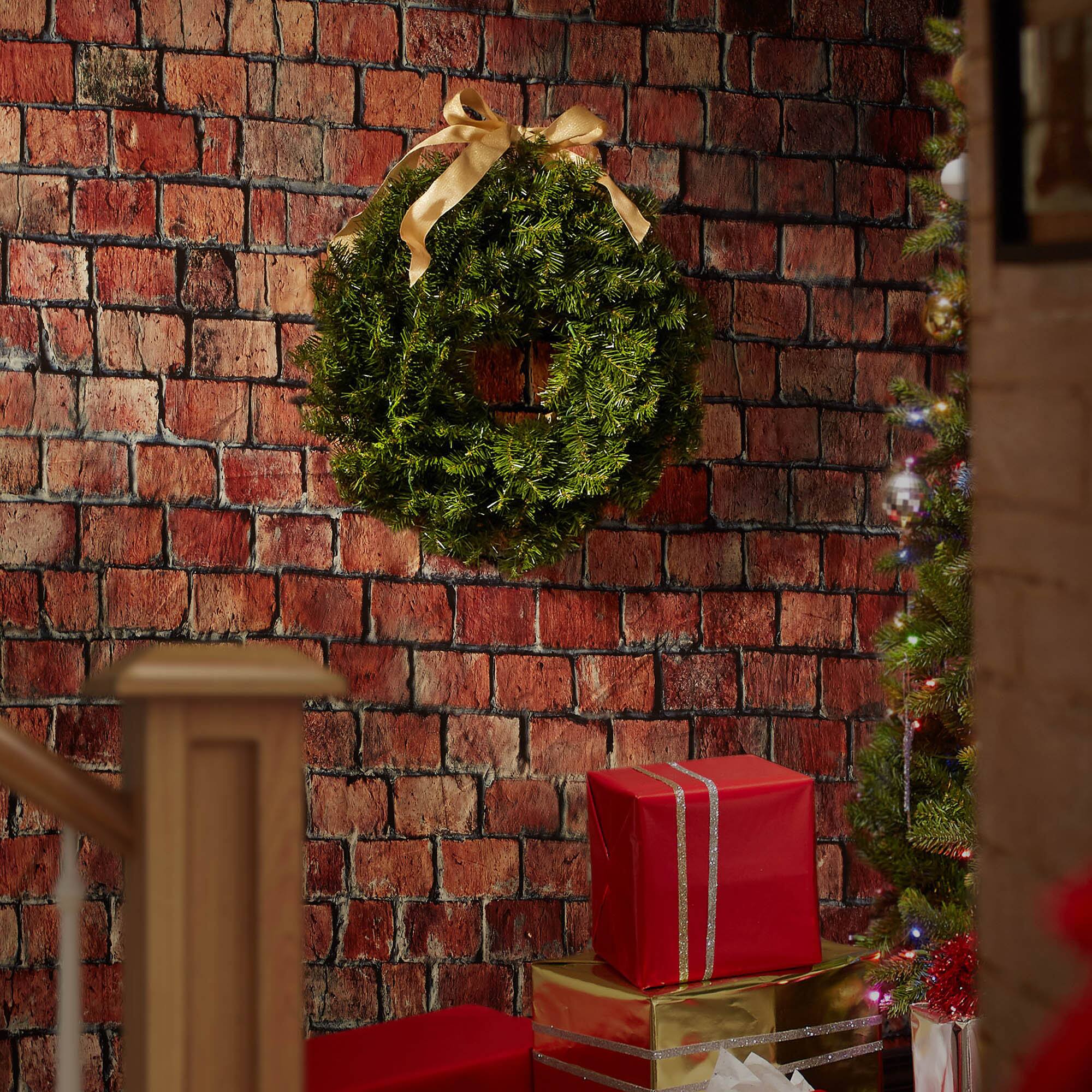 Alt View 4. Casafield - Green Fir Artificial Holiday Christmas Wreath Holiday Décor - Green.