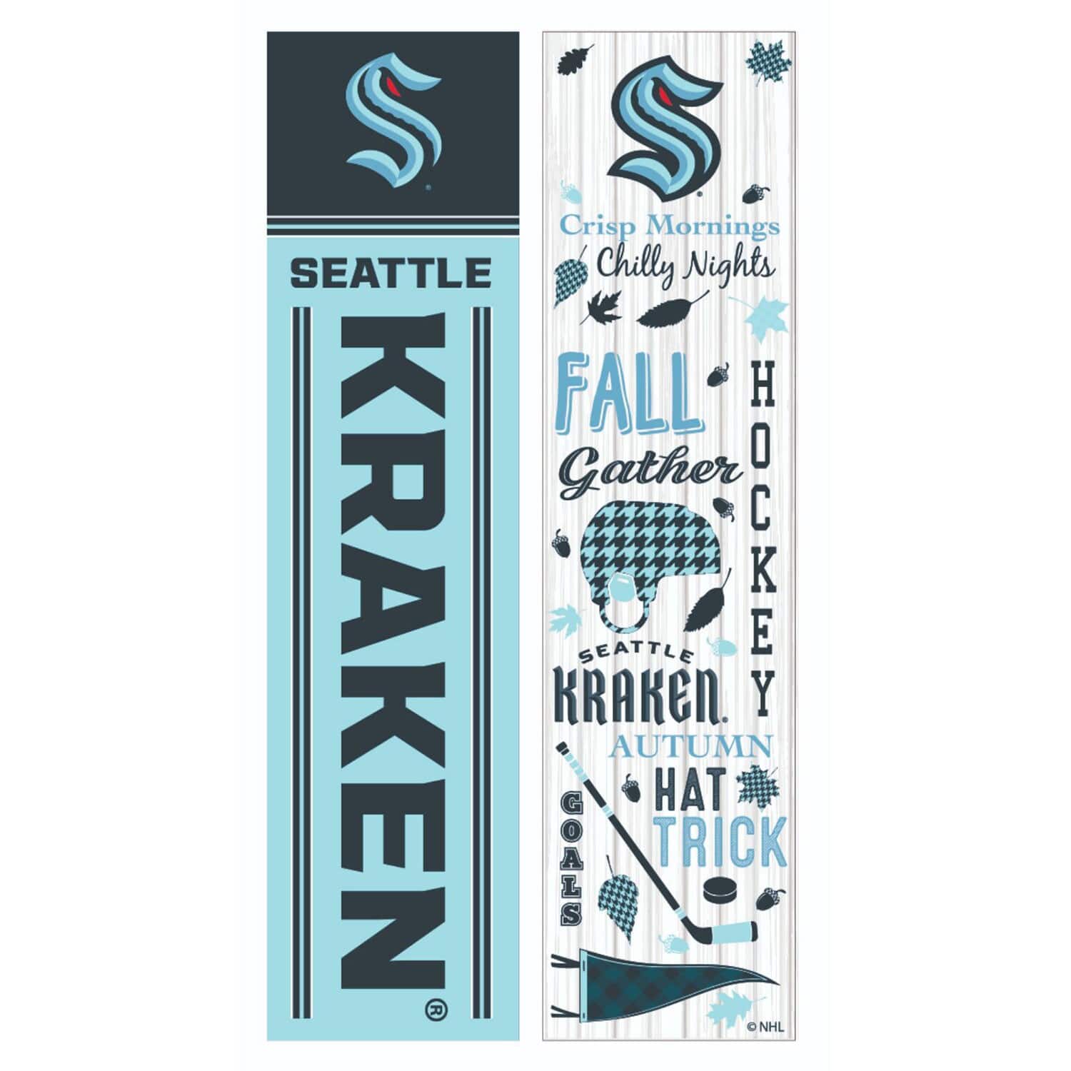 Evergreen Enterprises - Seattle Kraken 47" Double Sided Fall Leaner Fan Sign - Multicolor