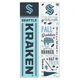 Evergreen Enterprises - Seattle Kraken 47" Double Sided Fall Leaner Fan Sign - Multicolor