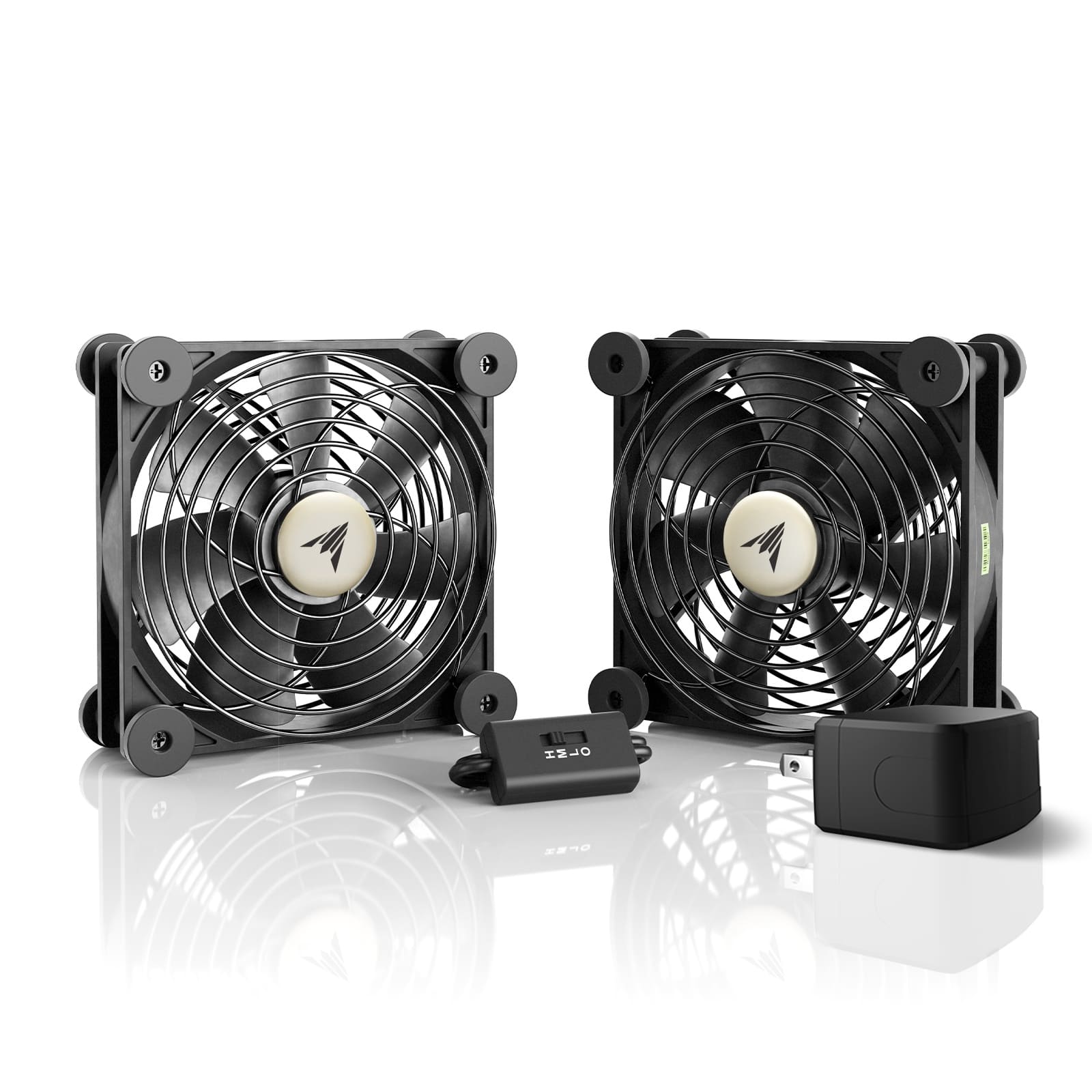 AC Infinity - MULTIFAN S7-P, Quiet AC-Powered Cooling Fan Dual 120mm - Black