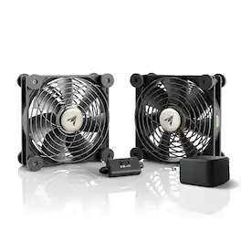 AC Infinity - MULTIFAN S7-P, Quiet AC-Powered Cooling Fan Dual 120mm - Black