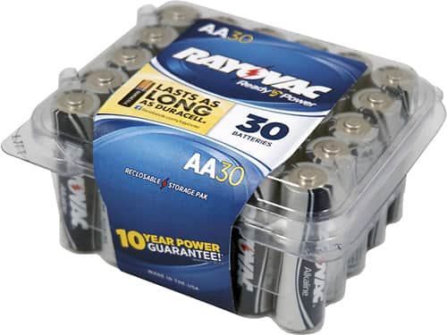 Front. Rayovac - AA Batteries (30-Pack) - Silver/Blue.
