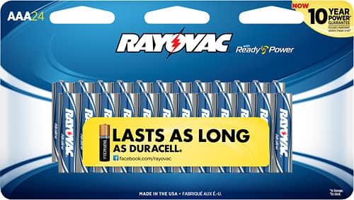 Front. Rayovac - AAA Batteries (24-Pack) - Silver/Blue.