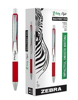 Zebra - Z-Grip Flight Retractable Ballpoint Pen, Bold Point, 1.2mm, Dozen - Red Ink