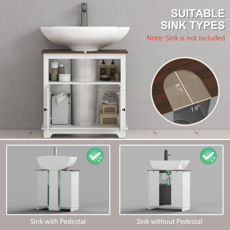 SUITABLE SINK TYPES  
Note: Sink is not included  

8.7" 7.9"  

Sink with Pedestal  
Sink without Pedestal