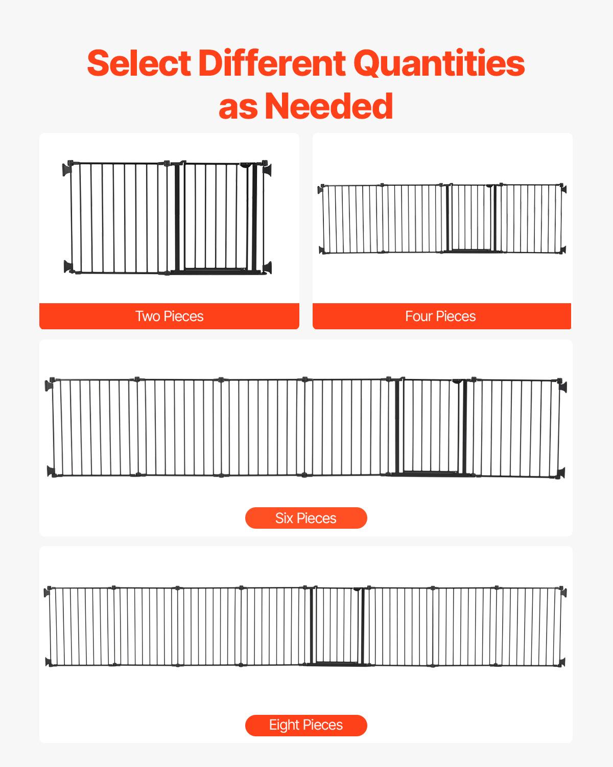 Select Different Quantities as Needed

- Two Pieces
- Four Pieces
- Six Pieces
- Eight Pieces