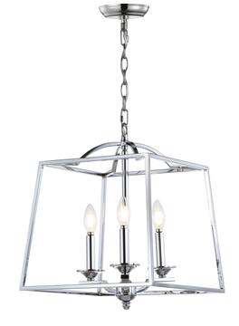Jonathan Y - Gloria 14.5" 3-light Metal LED Pendant - Chrome