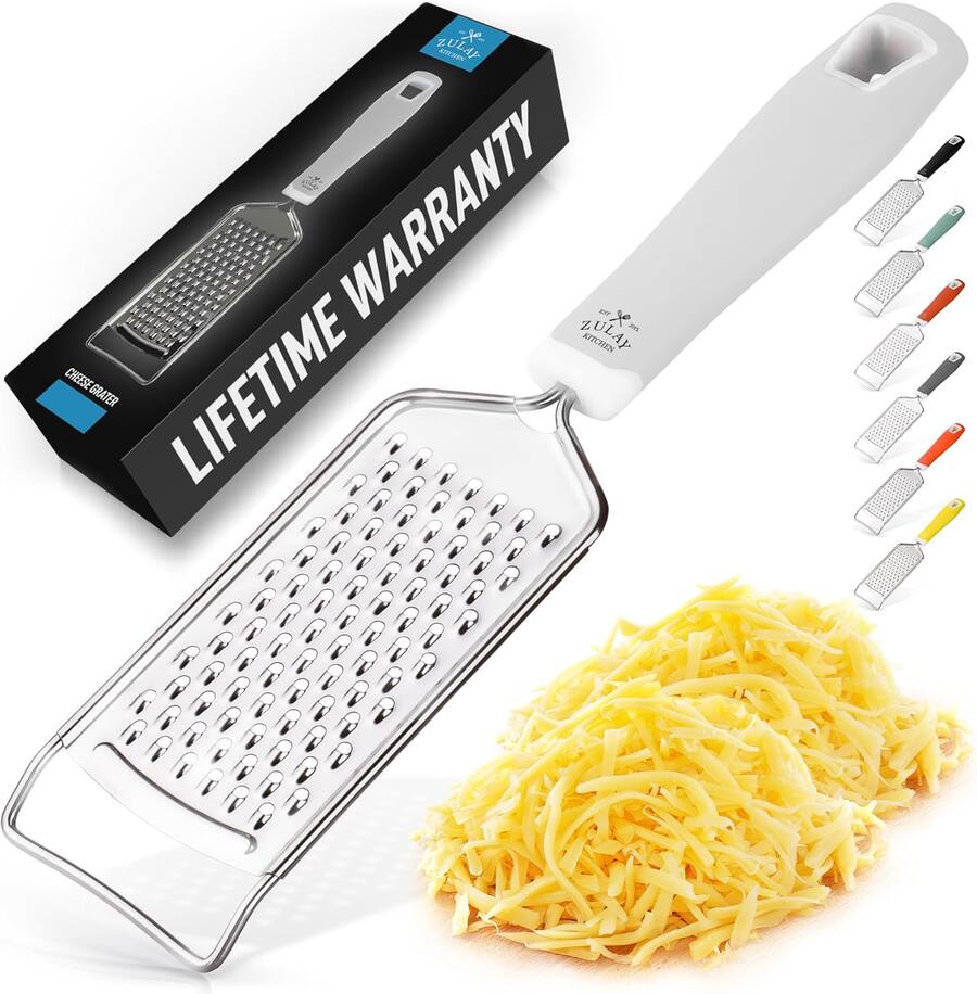 Zulay Kitchen Professional Cheese Grater Stainless Steel Durable Rust ...