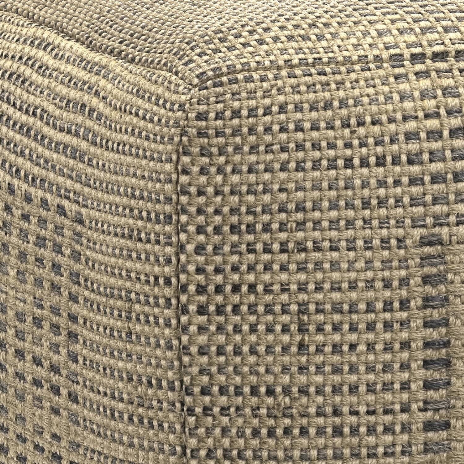 Alt View 2. Simpli Home - Simpli Home Delilah 18 inch Wide Square Pouf in Natural Handwoven Jute - Natural.