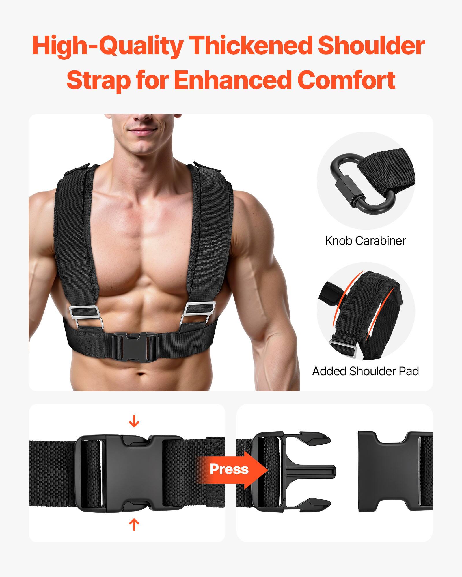 High-Quality Thickened Shoulder Strap for Enhanced Comfort, Knob Carabiner, Added Shoulder Pad, Press