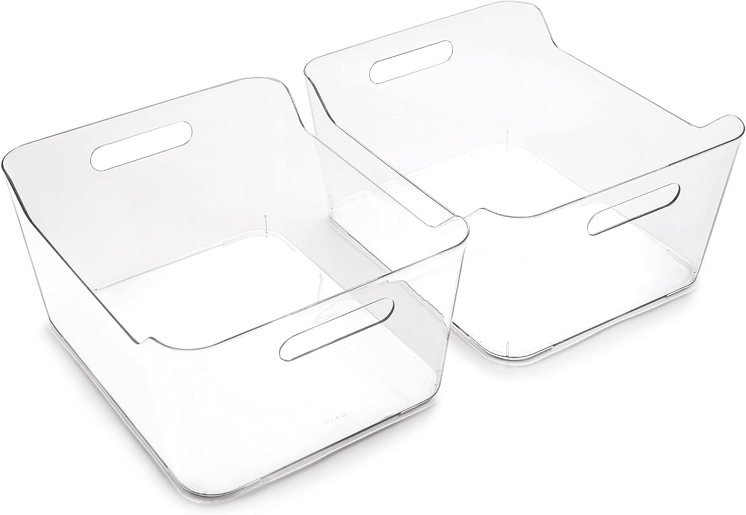 Front. RTMB - X-Large Clear Plastic Storage Bins, 2-Pack, for Pantry or Cabinet Use.