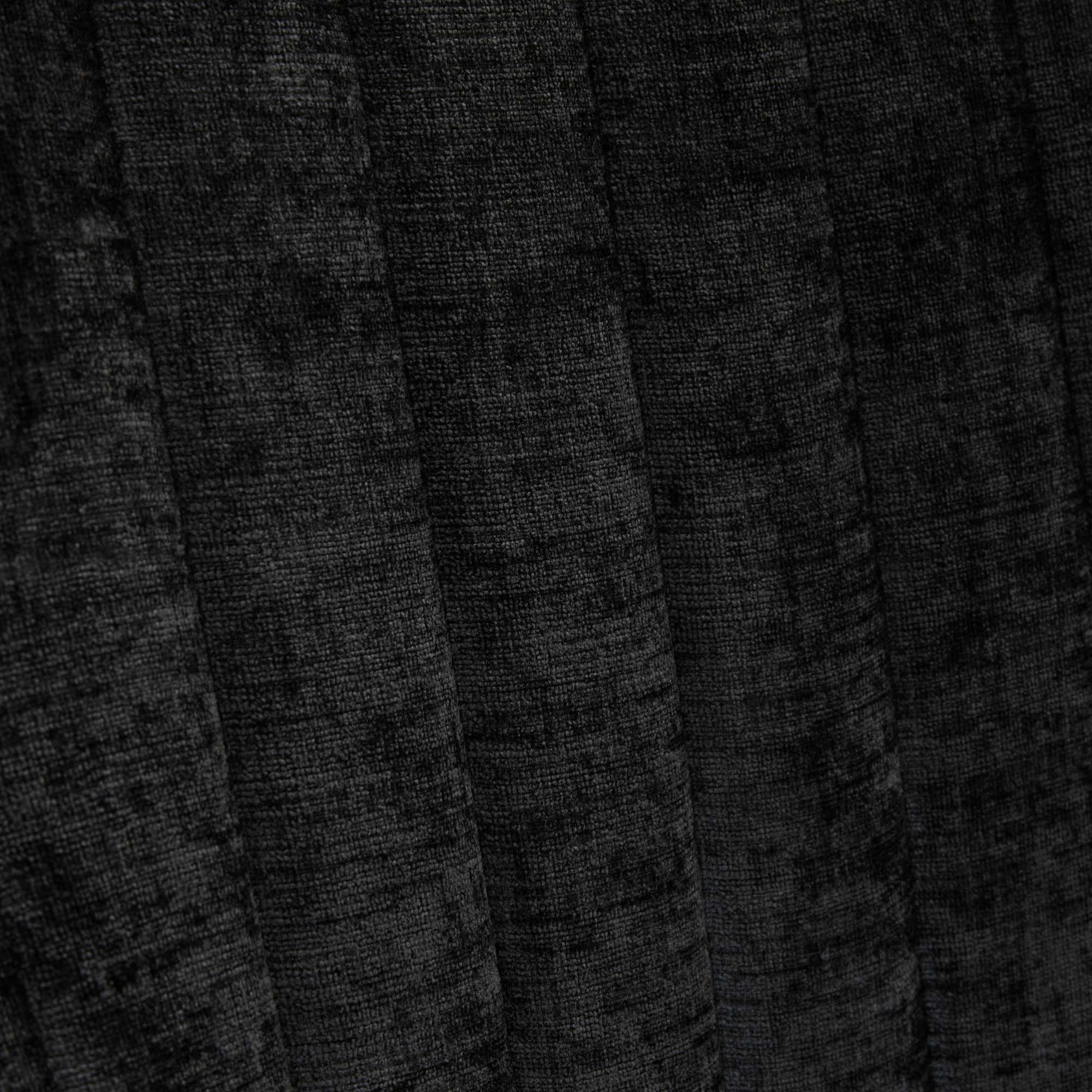 Alt View 7. GOODSILO - Luxury Chenille Fabric Upholstered Dining Chairs with Golden Stainless Steel Legs, Set of 2 - Black.