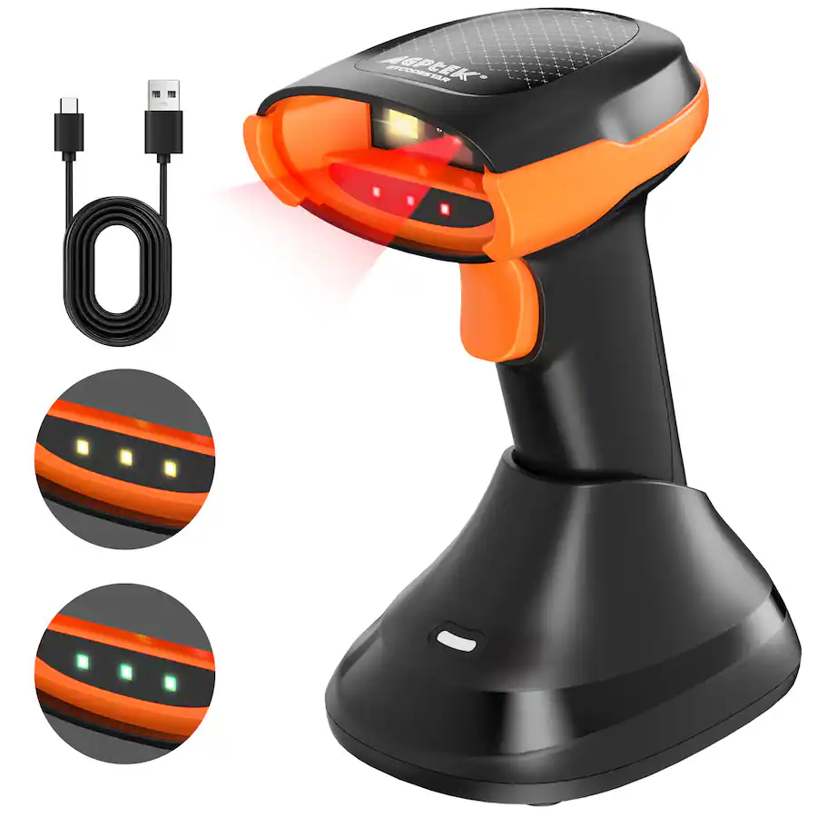 AGPtek Bluetooth & 2.4GHz Wireless Barcode Scanner for Color Barcodes ...