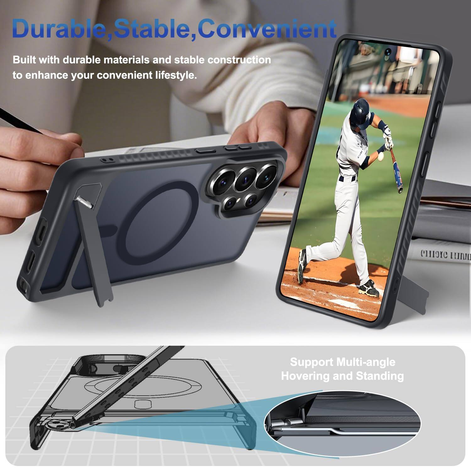 Durable, Stable, Convenient  
Built with durable materials and stable construction to enhance your convenient lifestyle.  

Support Multi-angle Hovering and Standing