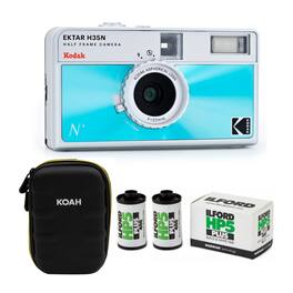 Kodak - Ektar H35N 35mm Glazed Blue Half Frame Film Camera Bundle