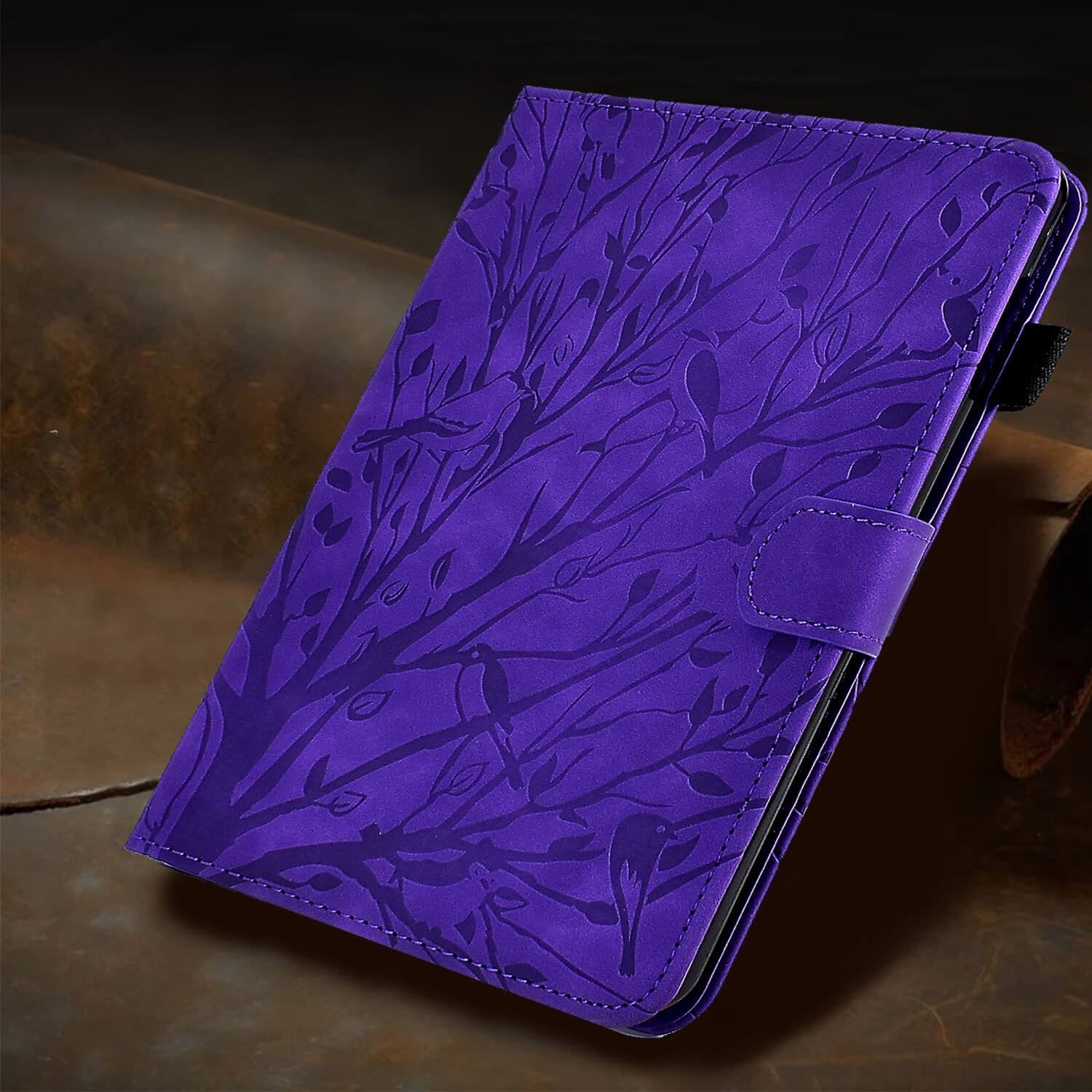 Alt View 2. Dteck - Flip Leather Case for Apple iPad (A16) 11" 2025/iPad 10th 10.9" (2022) Tree Pattern Card Slots Auto Wake/Sleep Cover - Purple.