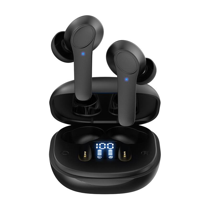 Alt View 1. Cluzine - AI Translation Earphones, 144 Languages Multi-Language Translator, Wireless Bluetooth Earbuds - Black.