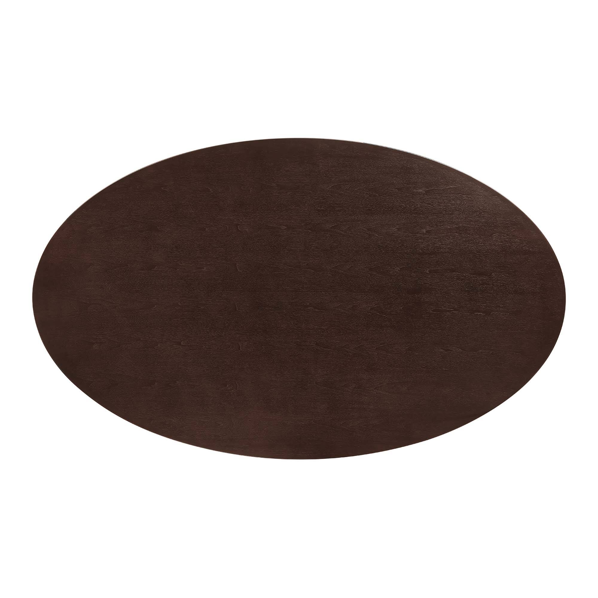 Back. Modway - Lippa 78" Oval Wood Dining Table by Modway - Gold Cherry Walnut.