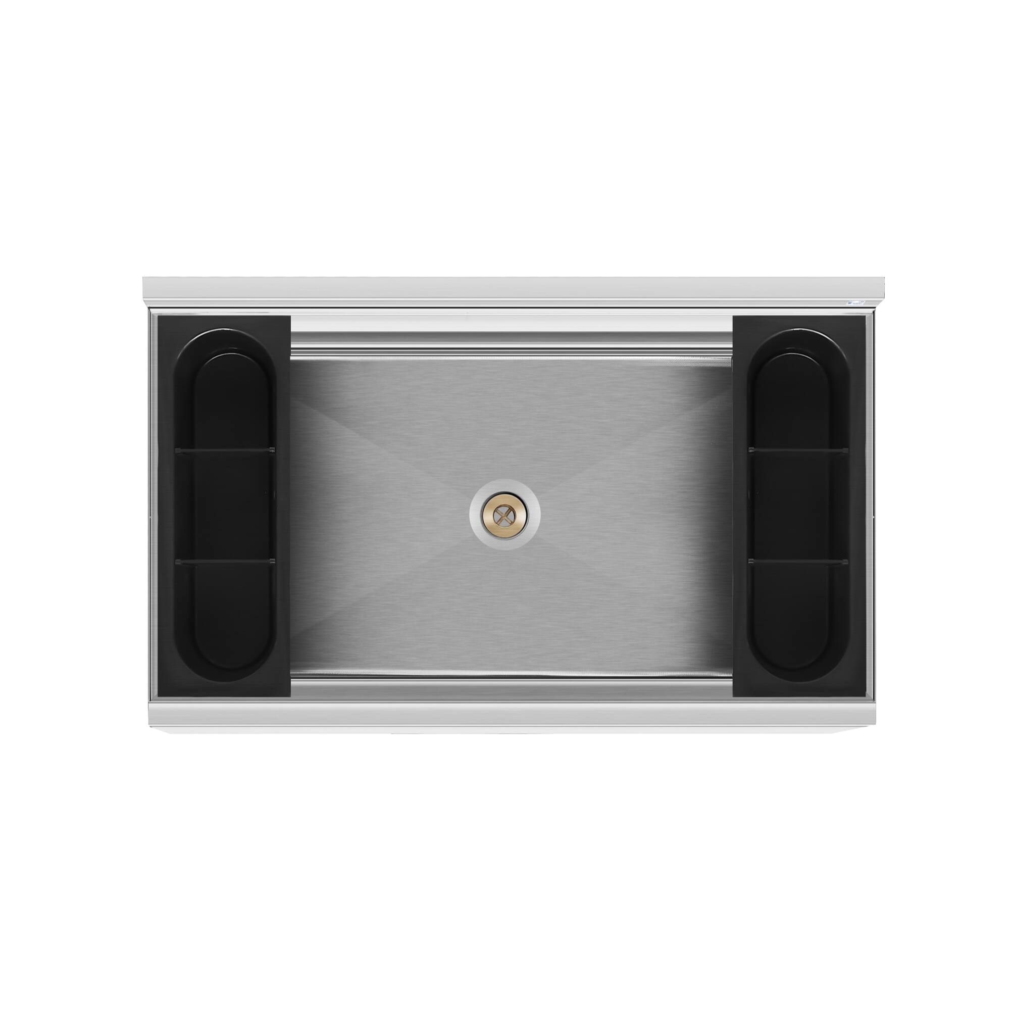 Alt View 7. Koolmore - 30 in.  Underbar Ice Bin with Siding Lid in Stainless Steel (KM-UIB-1830) - Stainless Steel.