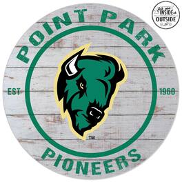 Jardine - Point Park Pioneers 20'' x 20'' Indoor/Outdoor Weathered Circle Sign - White