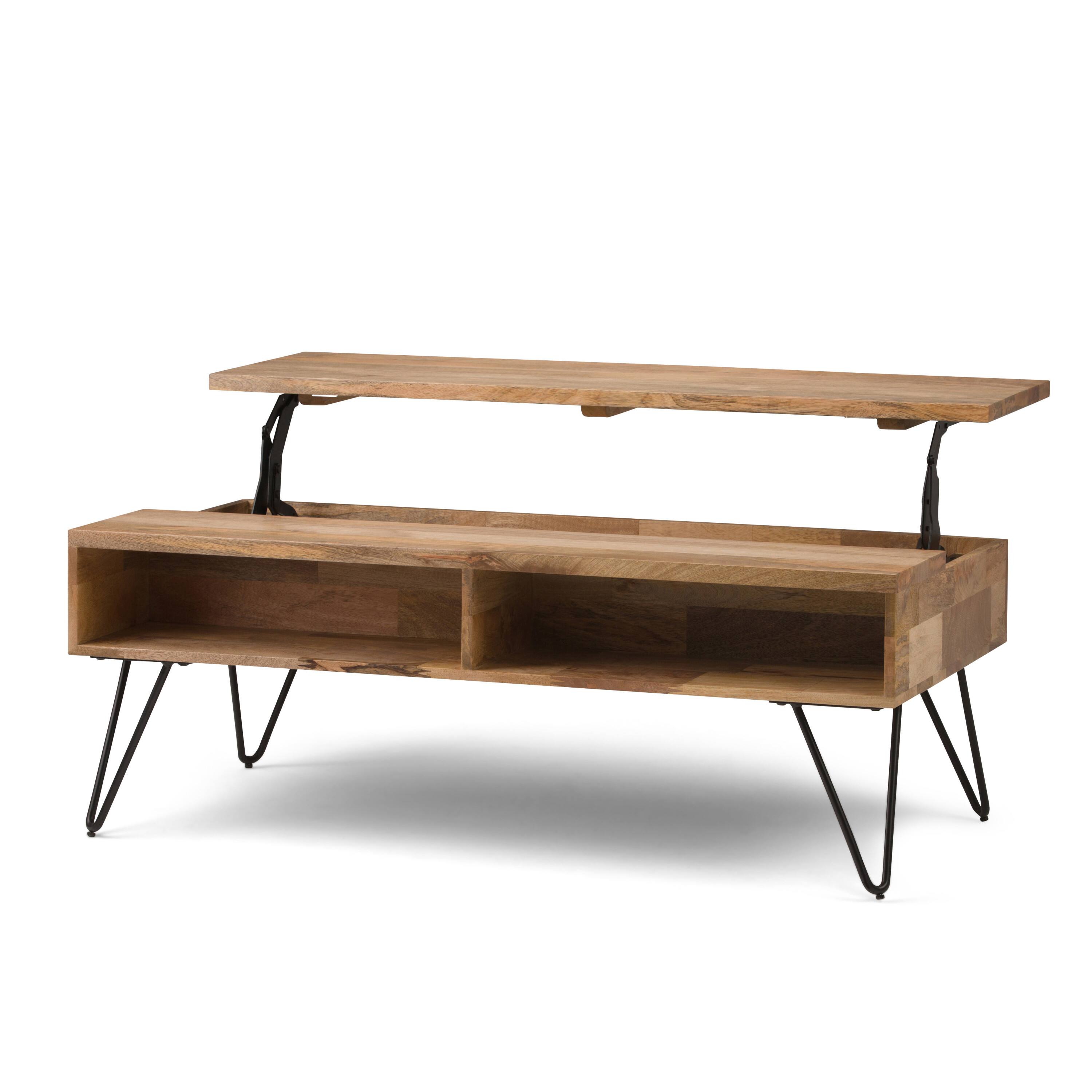 Angle. Simpli Home - Hunter Lift Top Coffee Table - Natural.
