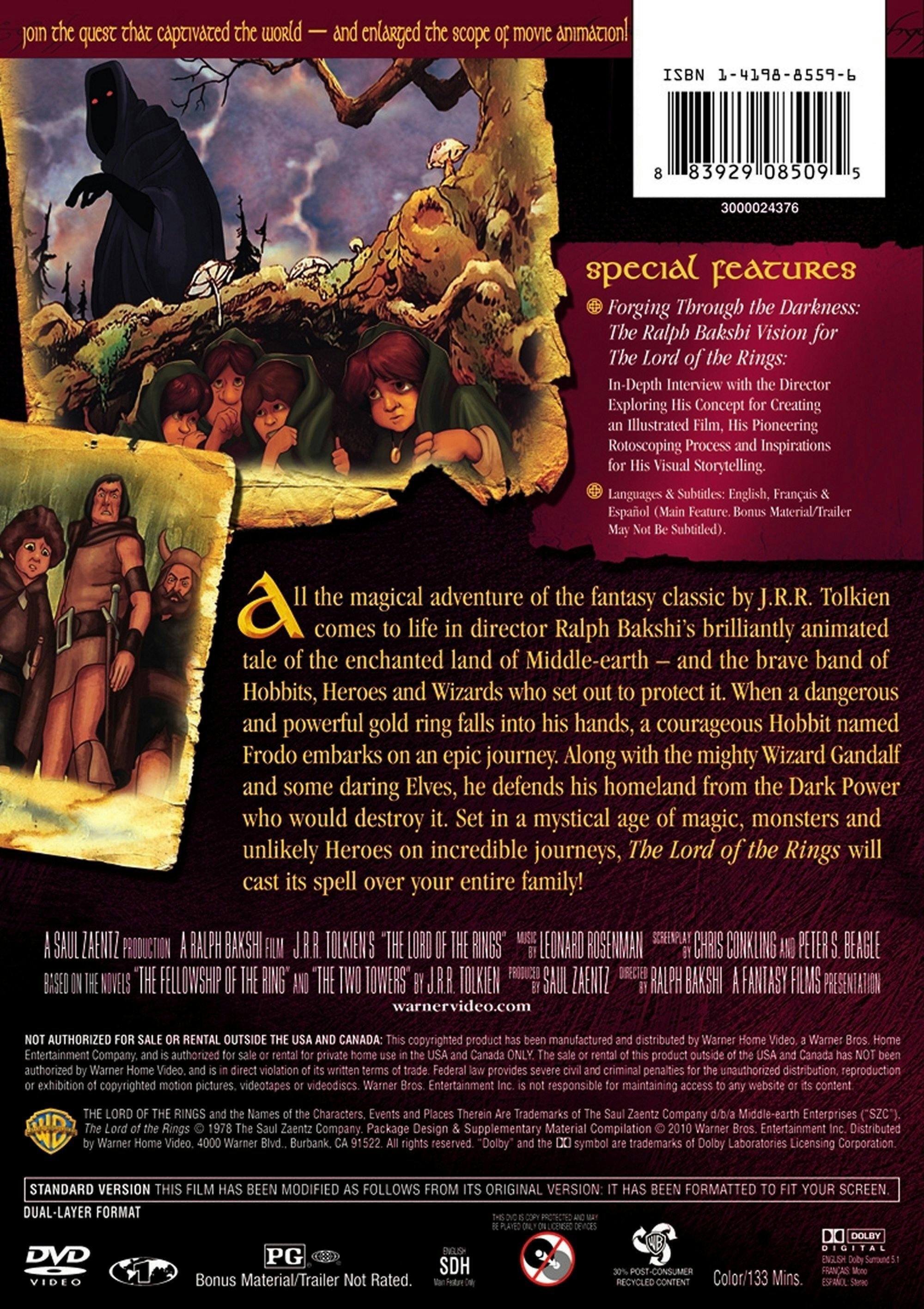 Angle. Lord of the Rings: Animated Deluxe Edition (DVD Deluxe Edition) [DVD].