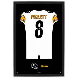Sporticulture - Kenny Pickett Pittsburgh Steelers Away Jersey Framed Art Print - White