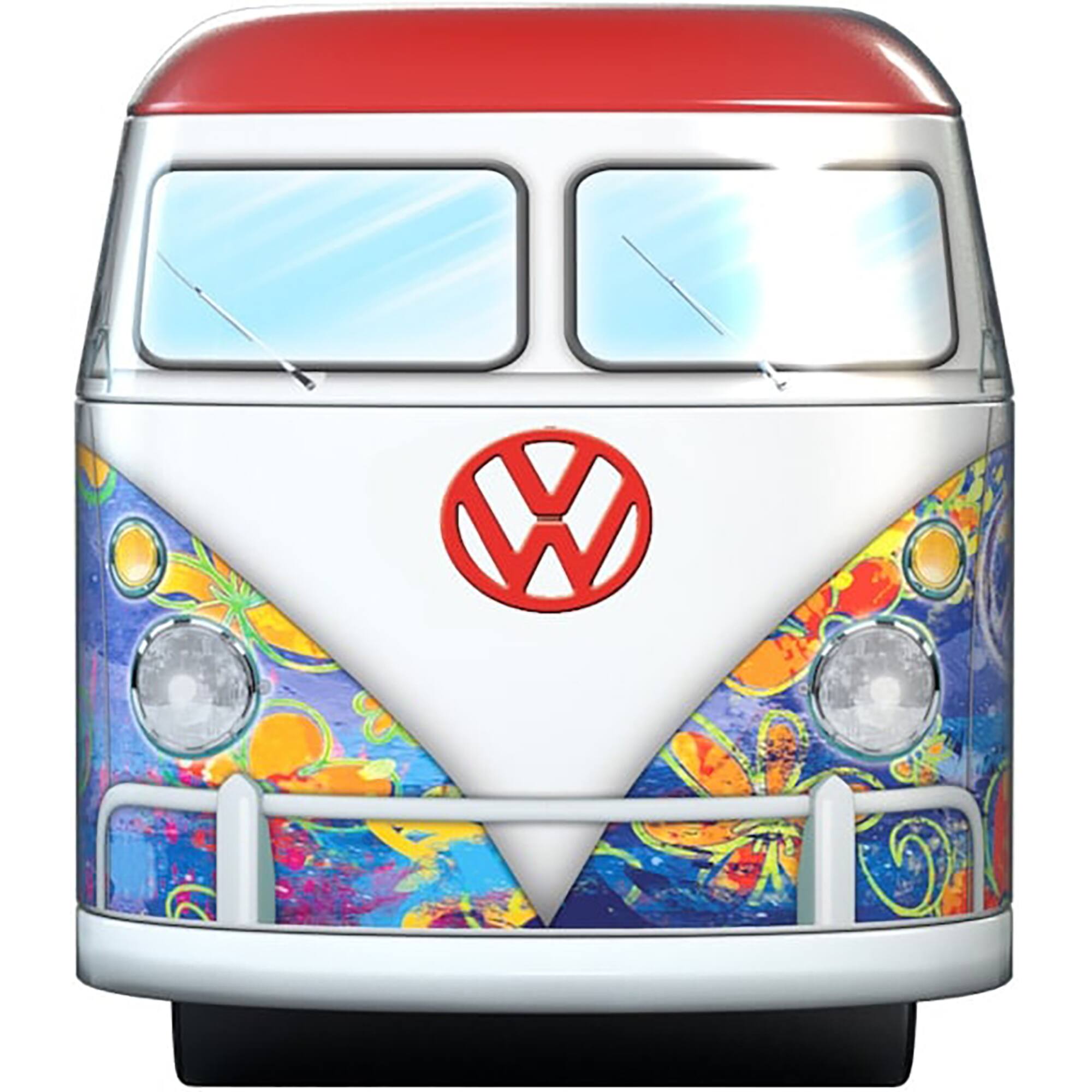 Back. Eurographics - VW Wave Hopper Bus Shaped Tin W/ Puzzle, 550 Pieces.