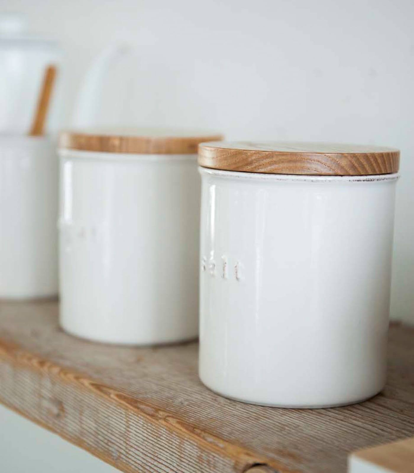 Alt View 2. Yamazaki Home - Ceramic Canister - Four Styles - - white.