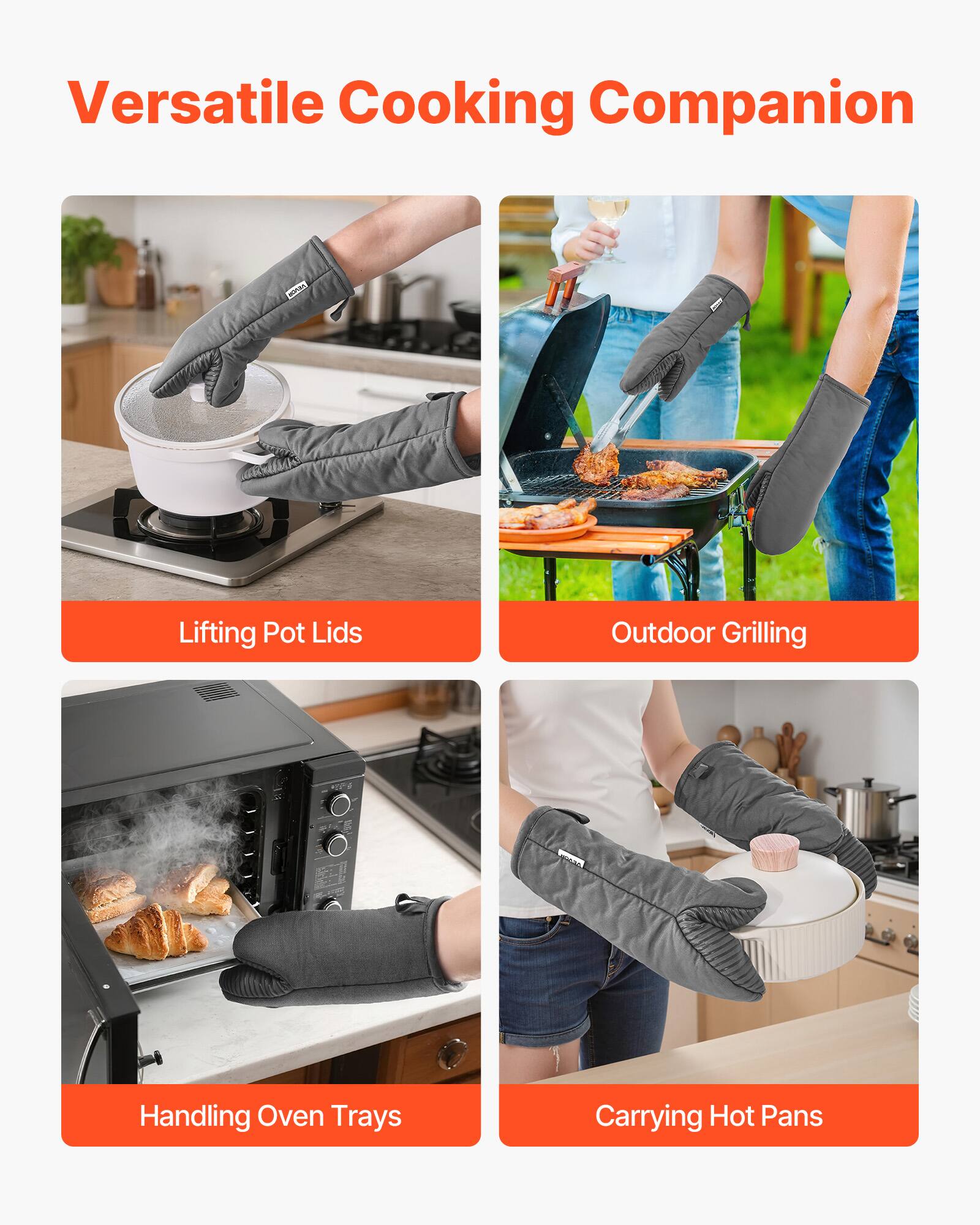 Versatile Cooking Companion

- Lifting Pot Lids
- Outdoor Grilling
- Handling Oven Trays
- Carrying Hot Pans