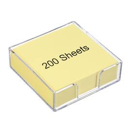 Unique Bargains - 3x3 Inch 1pc Sticky Note Holder with 200 Sheets Self-Stick Note Pad, Office Desk Organizer Supplies for Home Office - Yellow