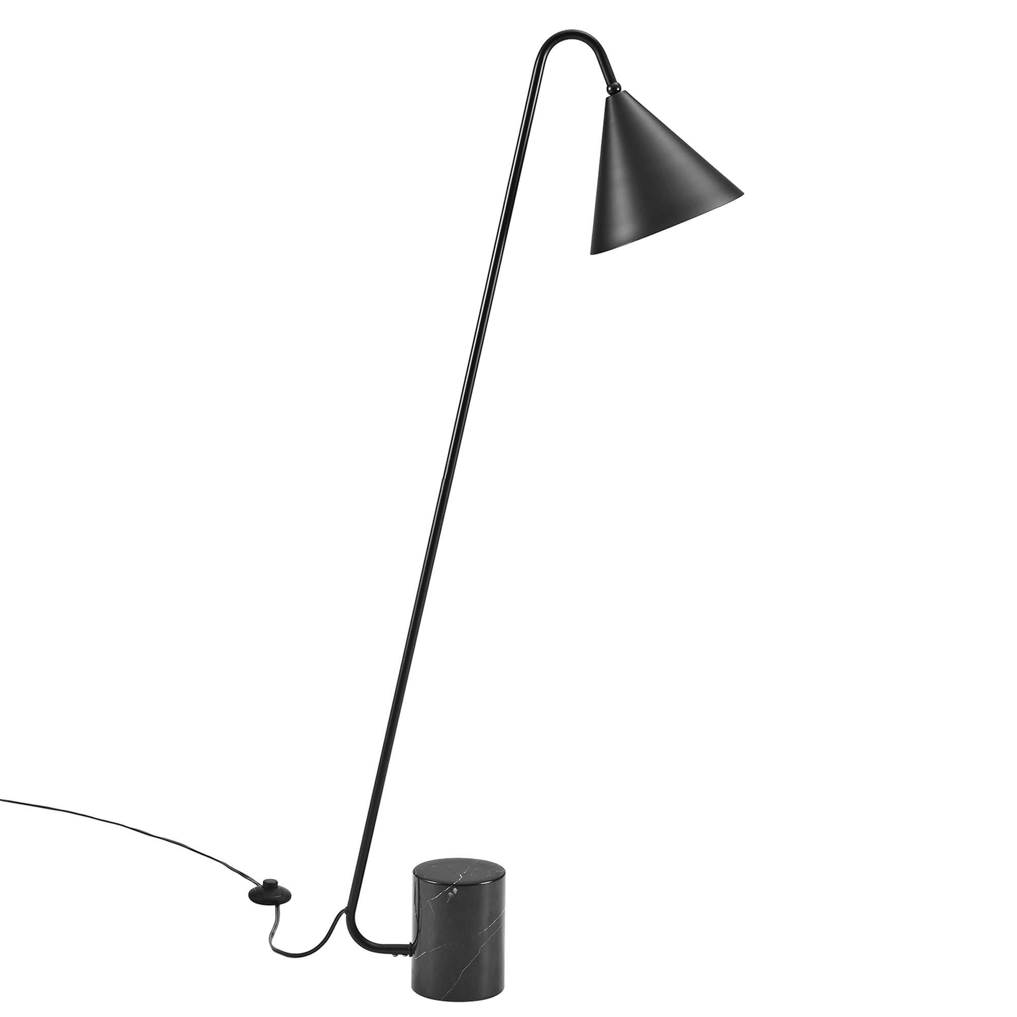 Alt View 2. Modway - Ayla Marble Base Floor Lamp by Modway - Black.