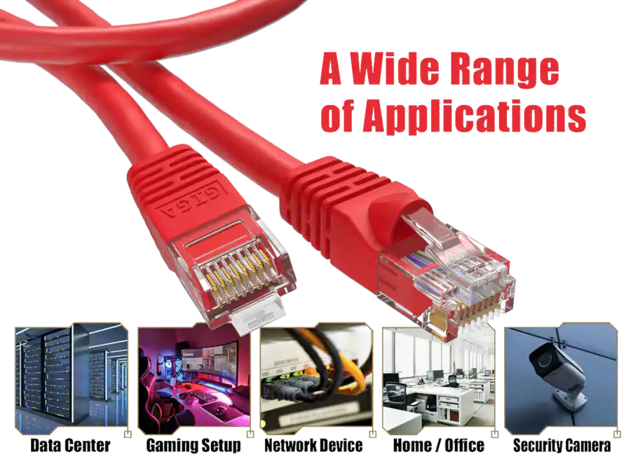 Red Plenum Cable Leader Cat 6 Ethernet Cable, 24 AWG Snagless RJ45 Patch, Gigabit ...