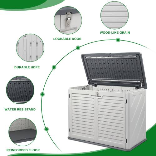 WOOD-LIKE GRAIN LOCKABLE DOOR DURABLE HDPE & WATER RESISTANT REINFORCED FLOOR