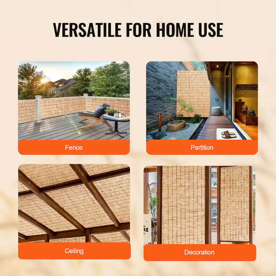 VEVOR Natural Reed Fencing 4 Ft X 16 4 Ft Reed Screen Curtain Balcony vevor-natural-reed-fencing-4-ft-x-16-4-ft-reed-screen-curtain-balcony