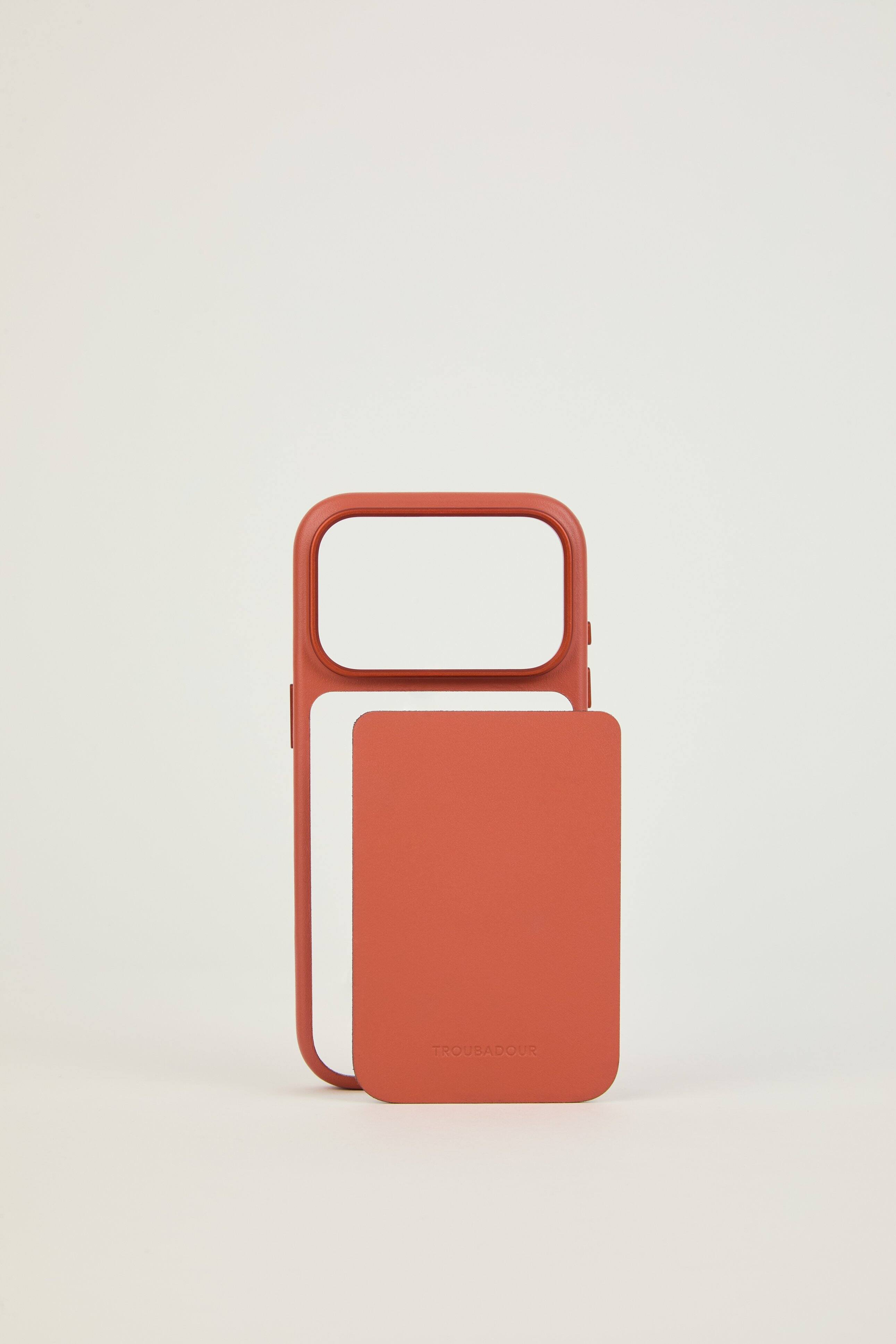 Back. Troubadour - iPhone 18 Pro Modular Leather Case - Terracotta.